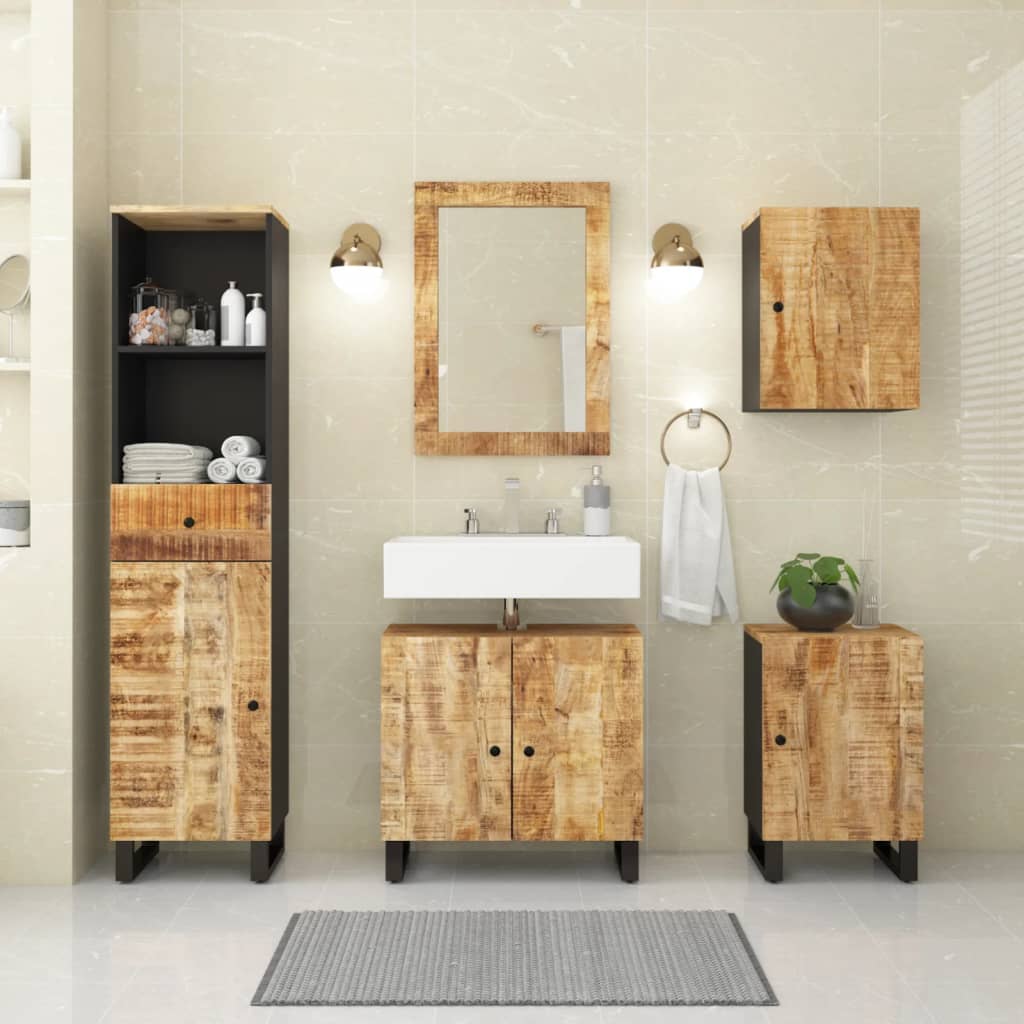 vidaXL Ensemble de meubles de salle de bain 5 pcs bois manguier massif