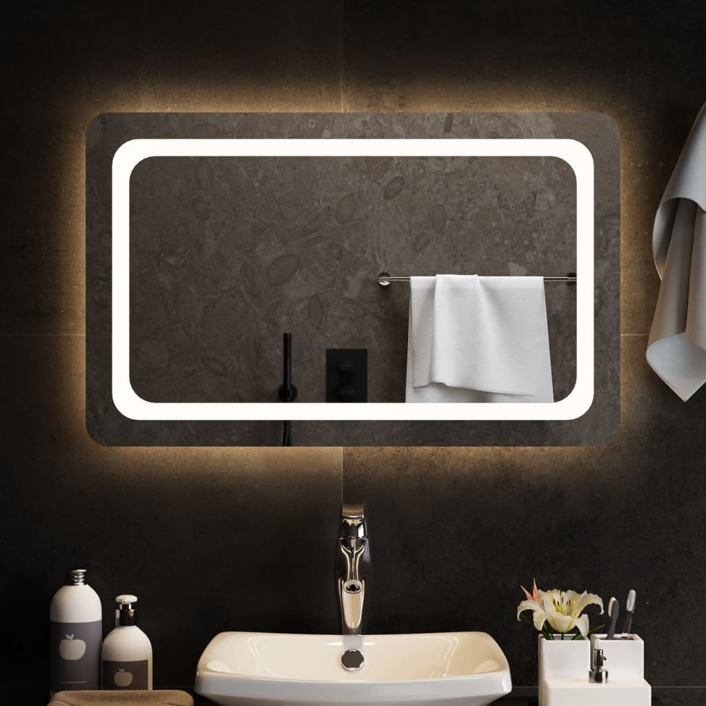 vidaXL Miroir de salle de bain à LED 80x50 cm