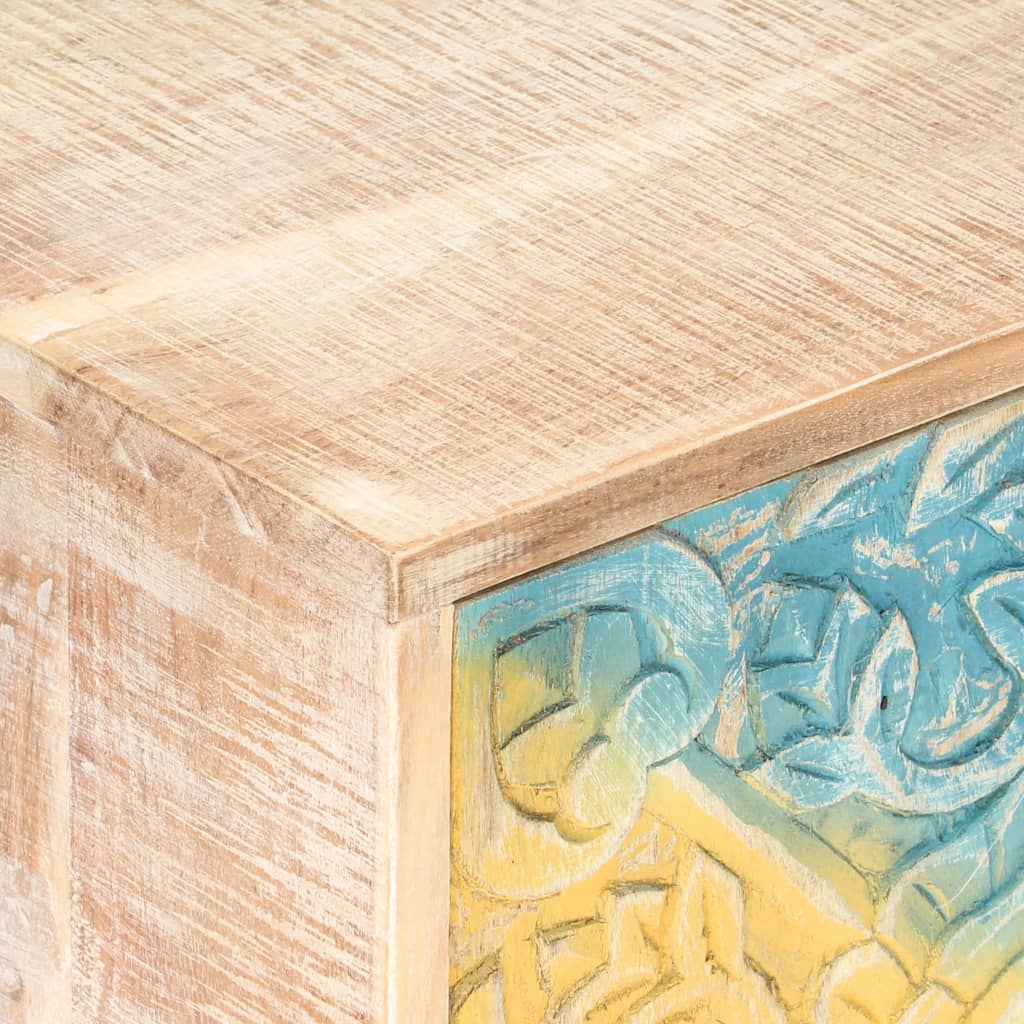 vidaXL Table de chevet sculptée 40x30x50 cm Bois d'acacia massif