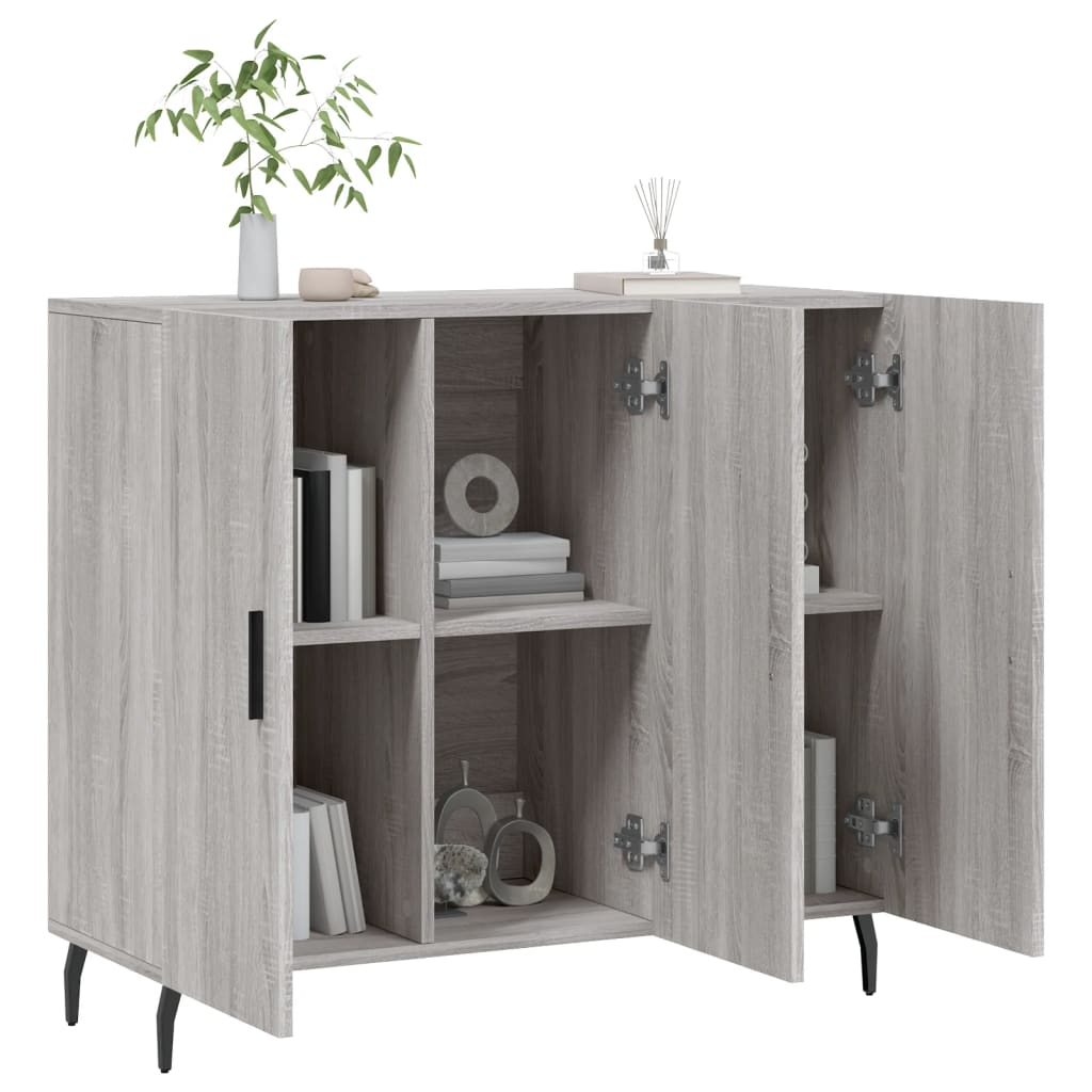 vidaXL Buffet sonoma gris 90x34x80 cm bois d'ingénierie