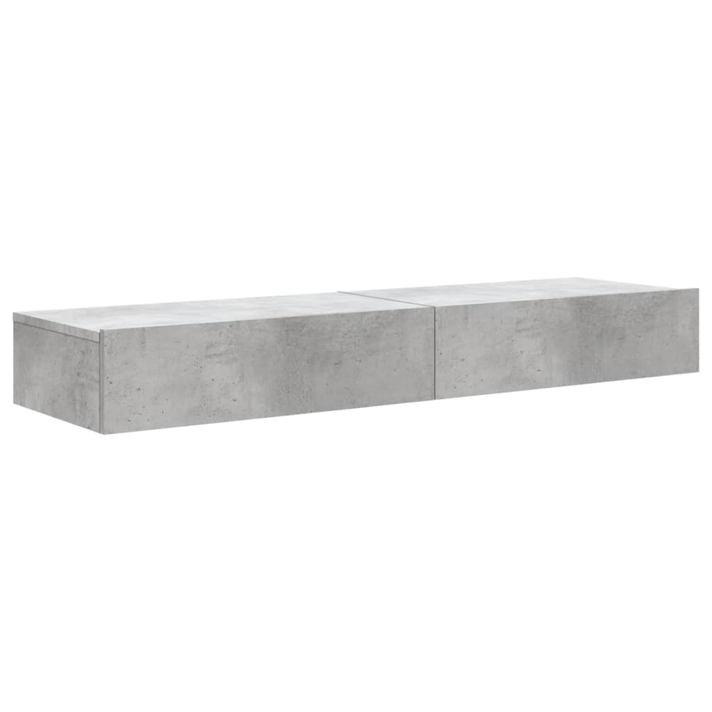 vidaXL Meubles TV avec lumières LED 2 pcs gris béton 60x35x15,5 cm