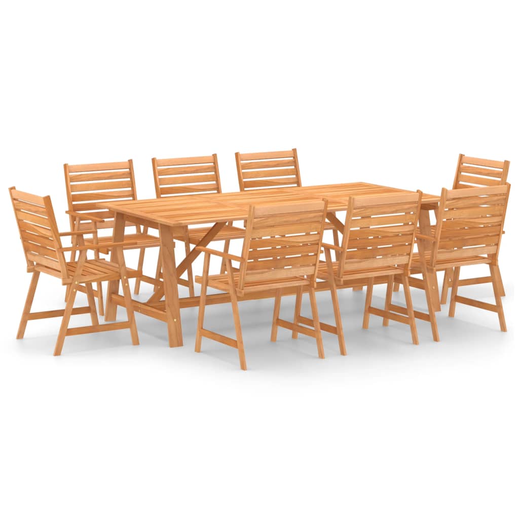 vidaXL Ensemble à manger de jardin 9 pcs Bois d'acacia solide