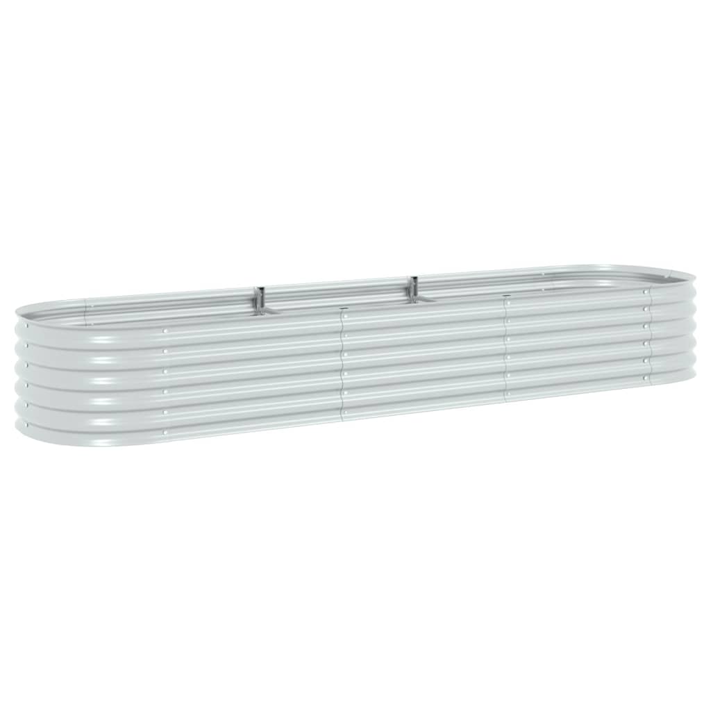 vidaXL Lit surélevé de jardin 320x80x44 cm Acier galvanisé Argenté