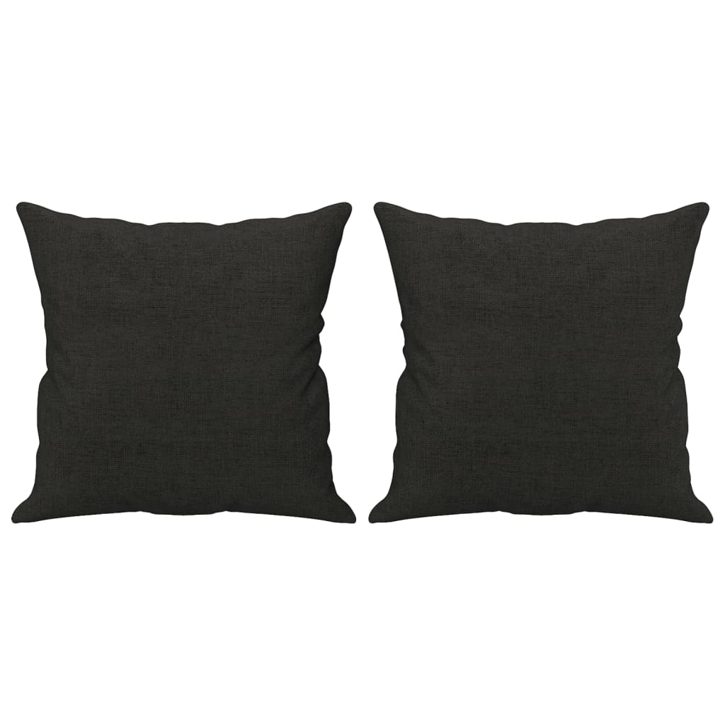 vidaXL Ensemble de canapés 3 pcs avec coussins noir tissu