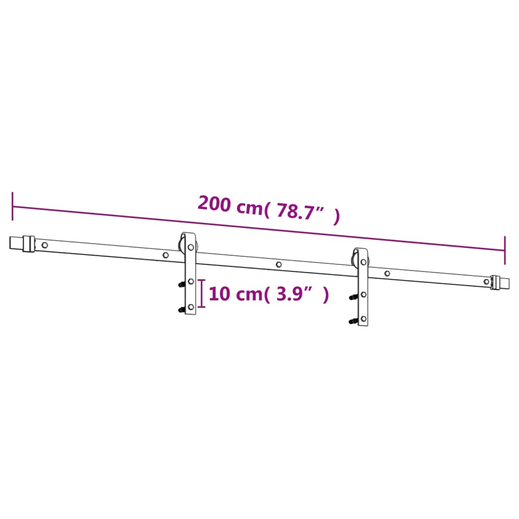 vidaXL Porte coulissante et kit de quincaillerie 85x210 cm pin massif