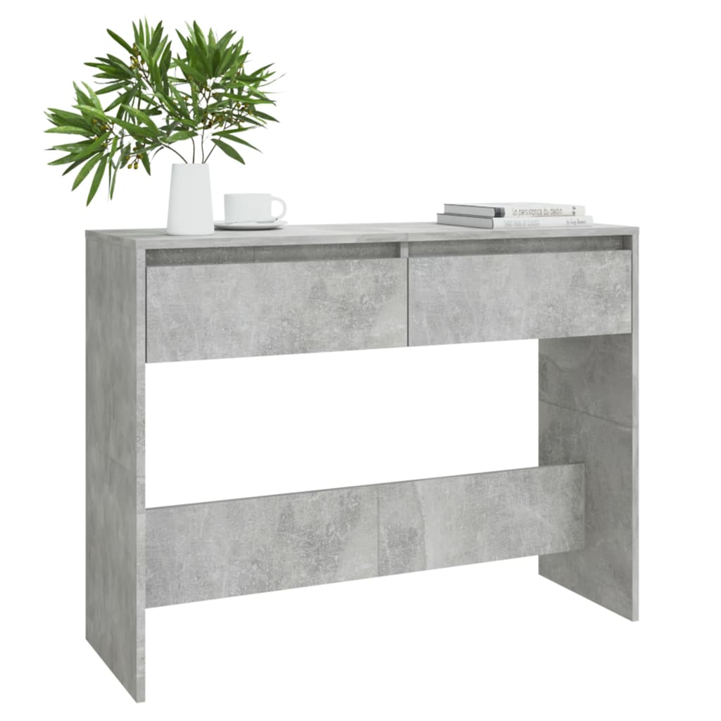 vidaXL Table console gris béton 100x35x76,5 cm bois d'ingénierie
