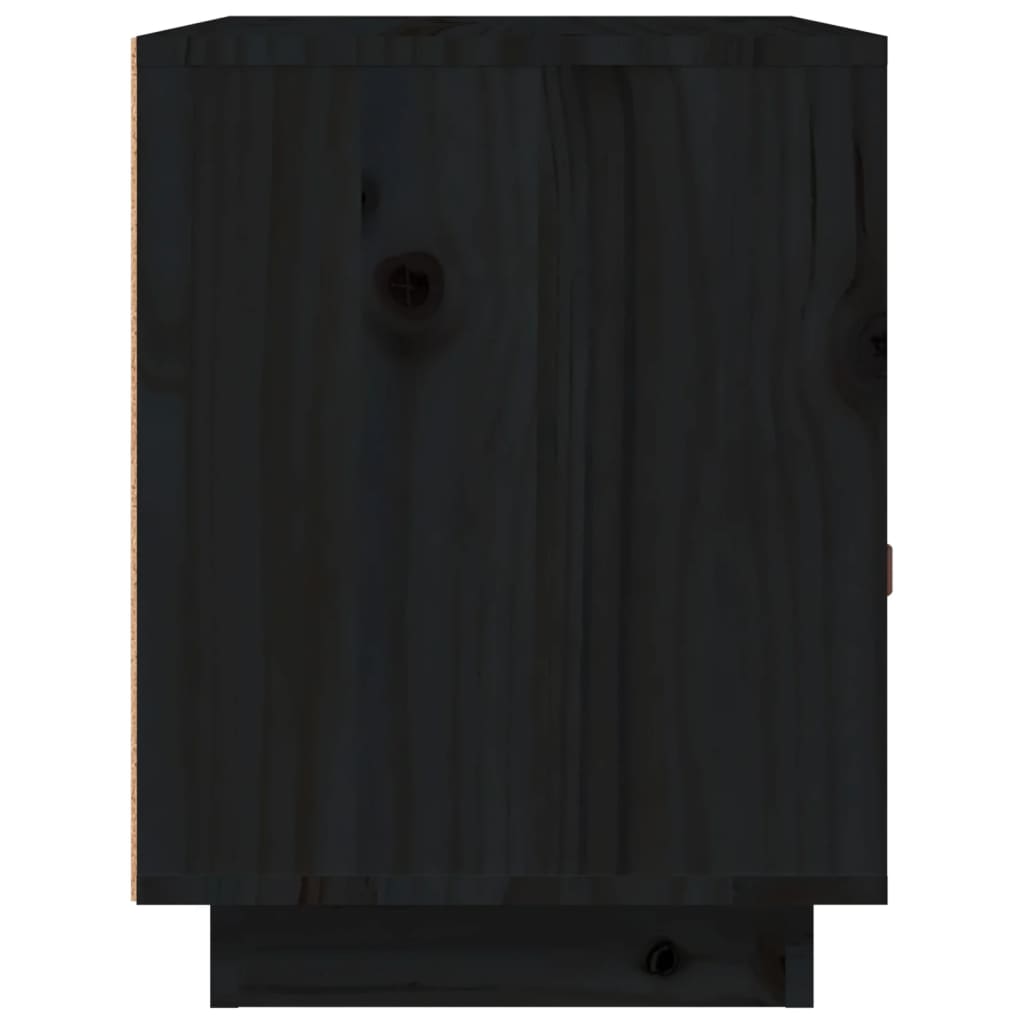 vidaXL Table de chevet Noir 40x34x45 cm Bois de pin massif