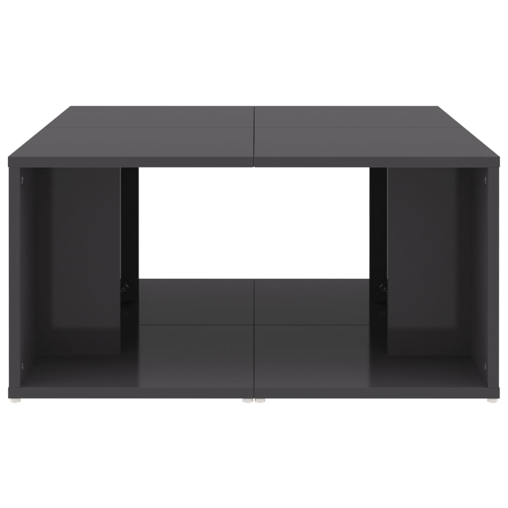 vidaXL Tables basses 4 pcs gris brillant 33x33x33 cm bois d'ingénierie