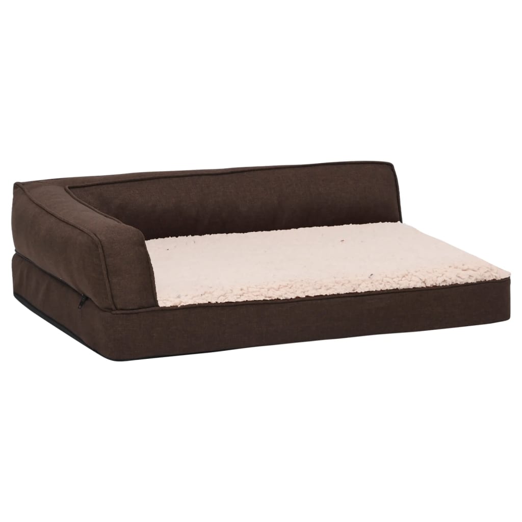 vidaXL Matelas de lit ergonomique de chien 60x42 cm Polaire aspect lin