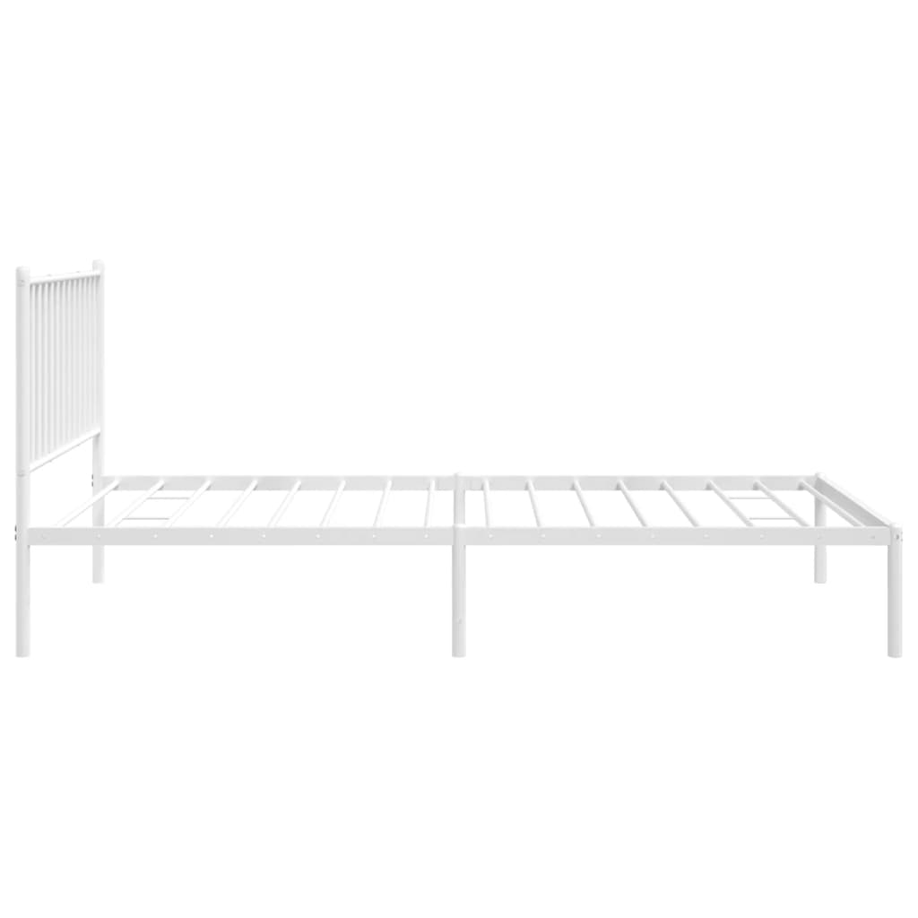 vidaXL Cadre de lit métal sans matelas et tête de lit blanc 100x200 cm