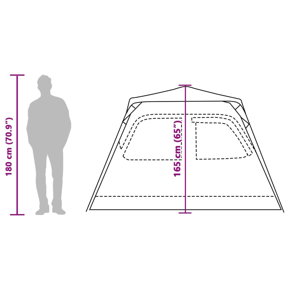 vidaXL Tente de camping à dôme 4 personnes vert libération rapide