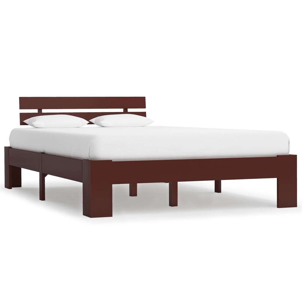 vidaXL Cadre de lit sans matelas marron foncé pin massif 120x200 cm