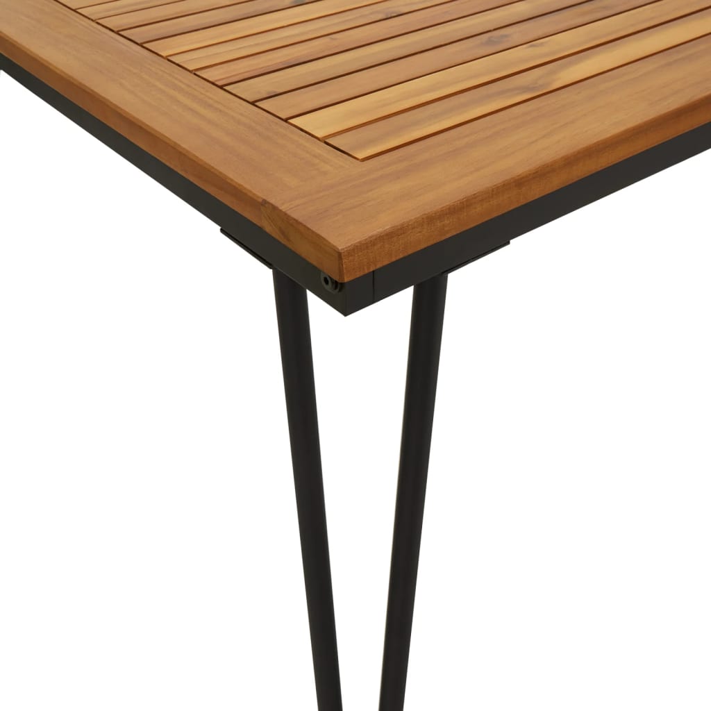 vidaXL Table de jardin avec pieds épingle à cheveux 140x80x75cm acacia