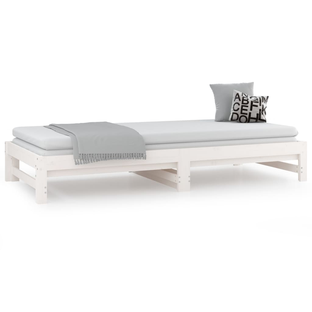 vidaXL Lit coulissant sans matelas blanc 2x(90x200) cm