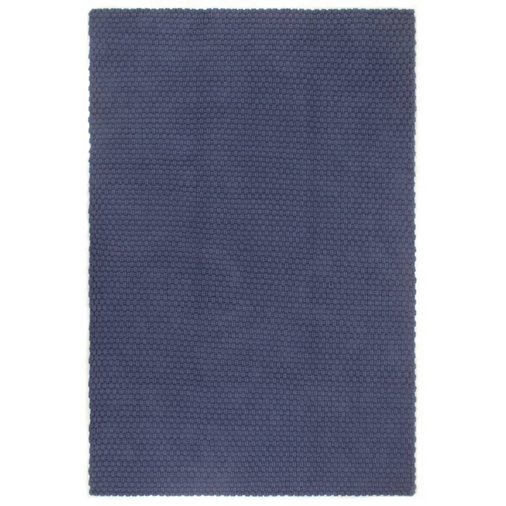 vidaXL Tapis rectangulaire Bleu marine 160x230 cm Coton