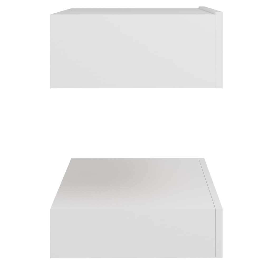 vidaXL Tables de chevet à LED 2 pcs Blanc 60x35 cm Aggloméré