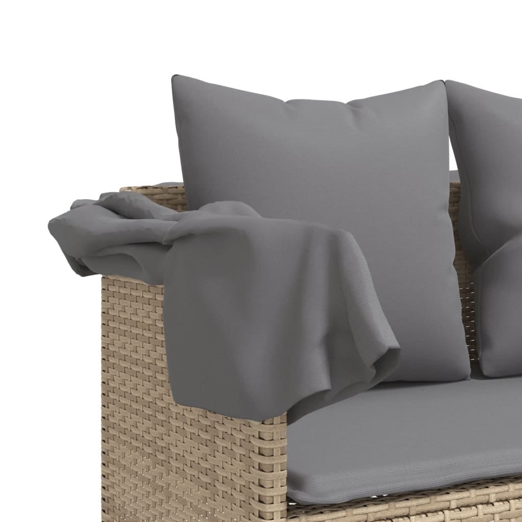 vidaXL Salon de jardin avec coussins 5 pcs beige résine tressée