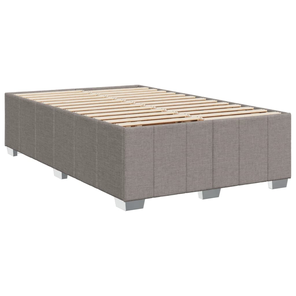 vidaXL Sommier à lattes de lit avec matelas Taupe 120x200 cm Tissu