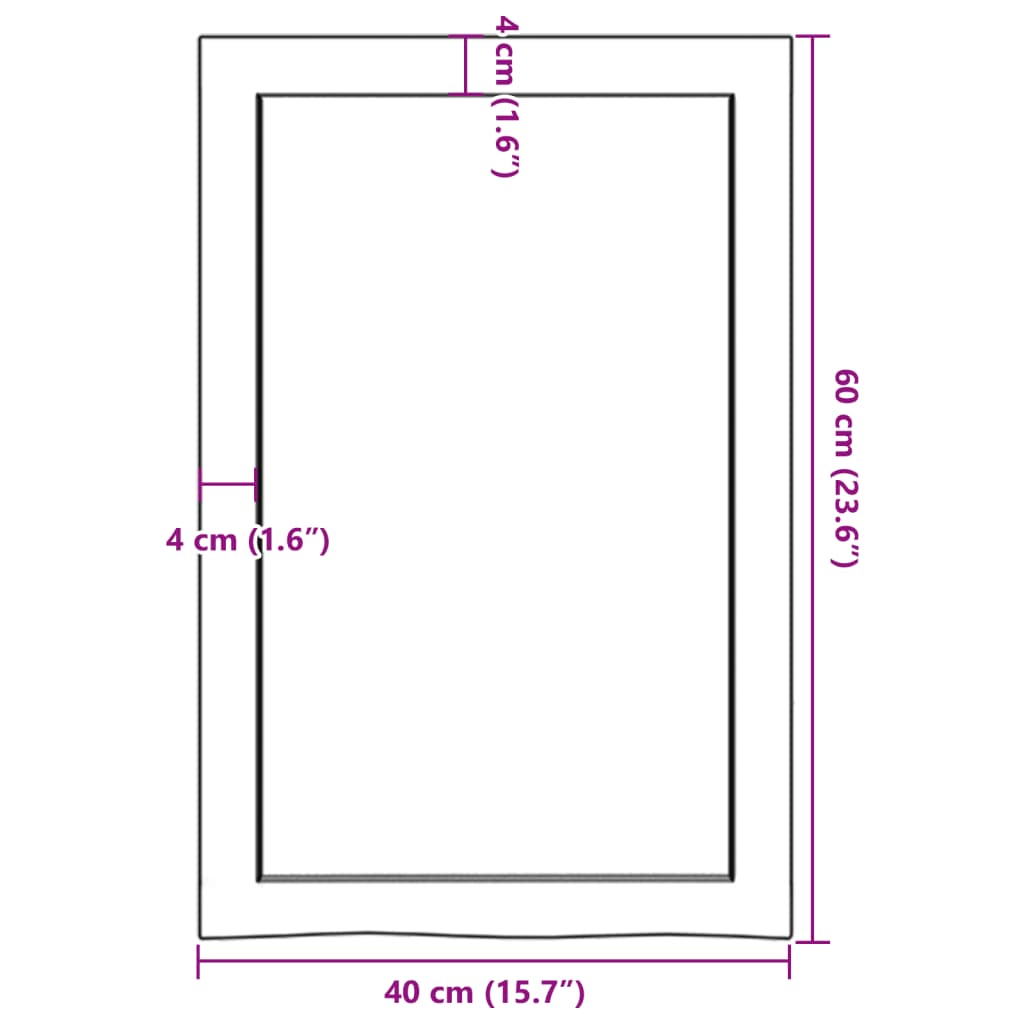 vidaXL Comptoir de salle de bain 40x60x(2-4) cm bois massif non traité