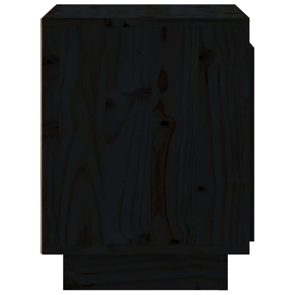 vidaXL Tables de chevet 2 pcs Noir 40x30x40 cm Bois de pin solide