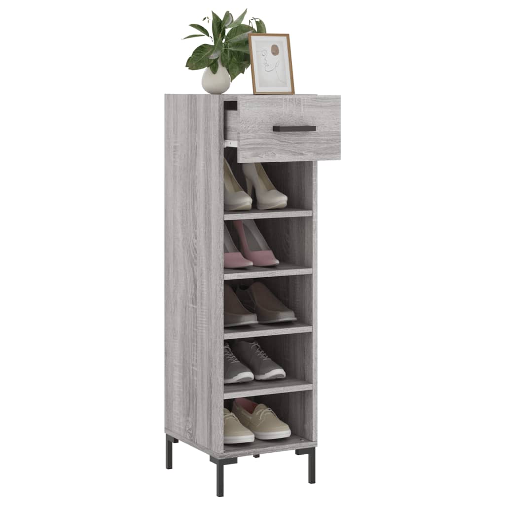 vidaXL Meuble à chaussures sonoma gris 30x35x105 cm bois d'ingénierie