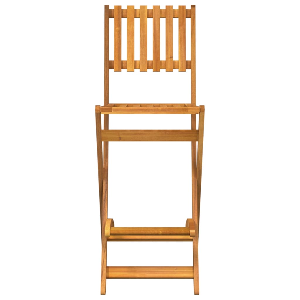 vidaXL Tabourets de bar d'extérieur pliants lot de 2 Bois d'acacia