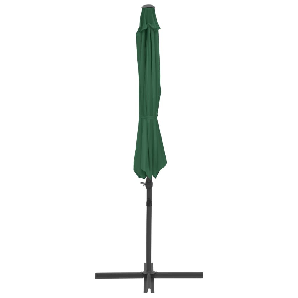 vidaXL Parasol en porte-à-faux avec mât en acier Vert 300 cm