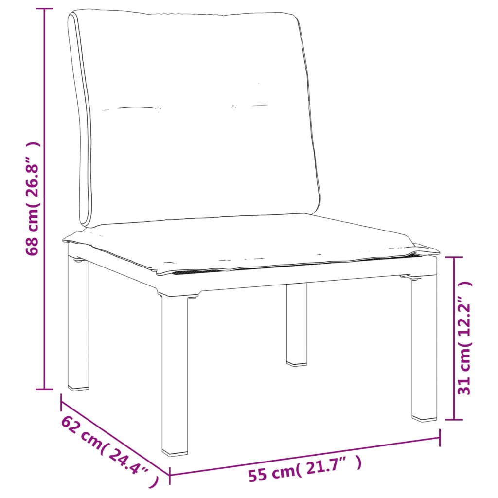 vidaXL Chaise de jardin avec coussins noir/gris résine tressée