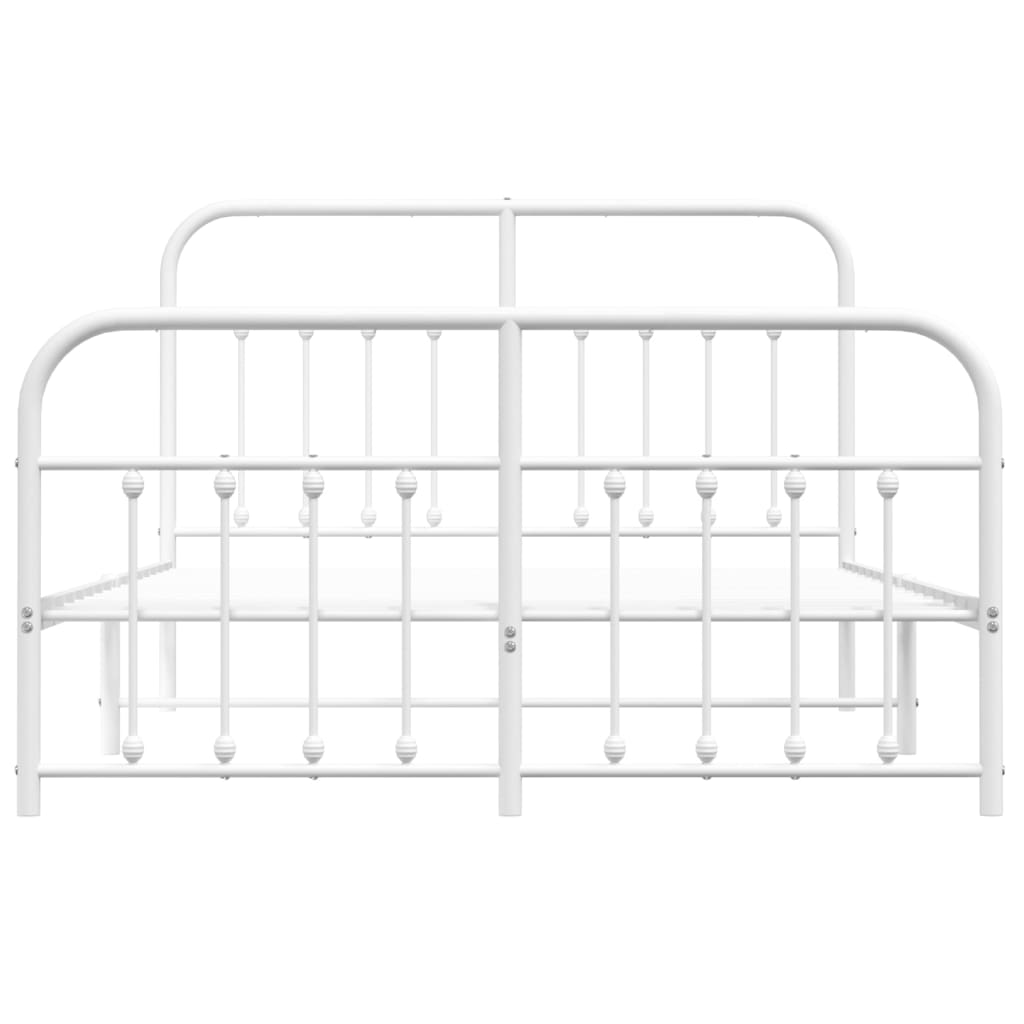 vidaXL Cadre de lit métal sans matelas et pied de lit blanc 150x200 cm