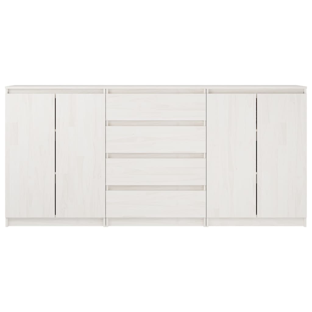 vidaXL Armoires latérales 3 pcs blanc Bois de pin massif