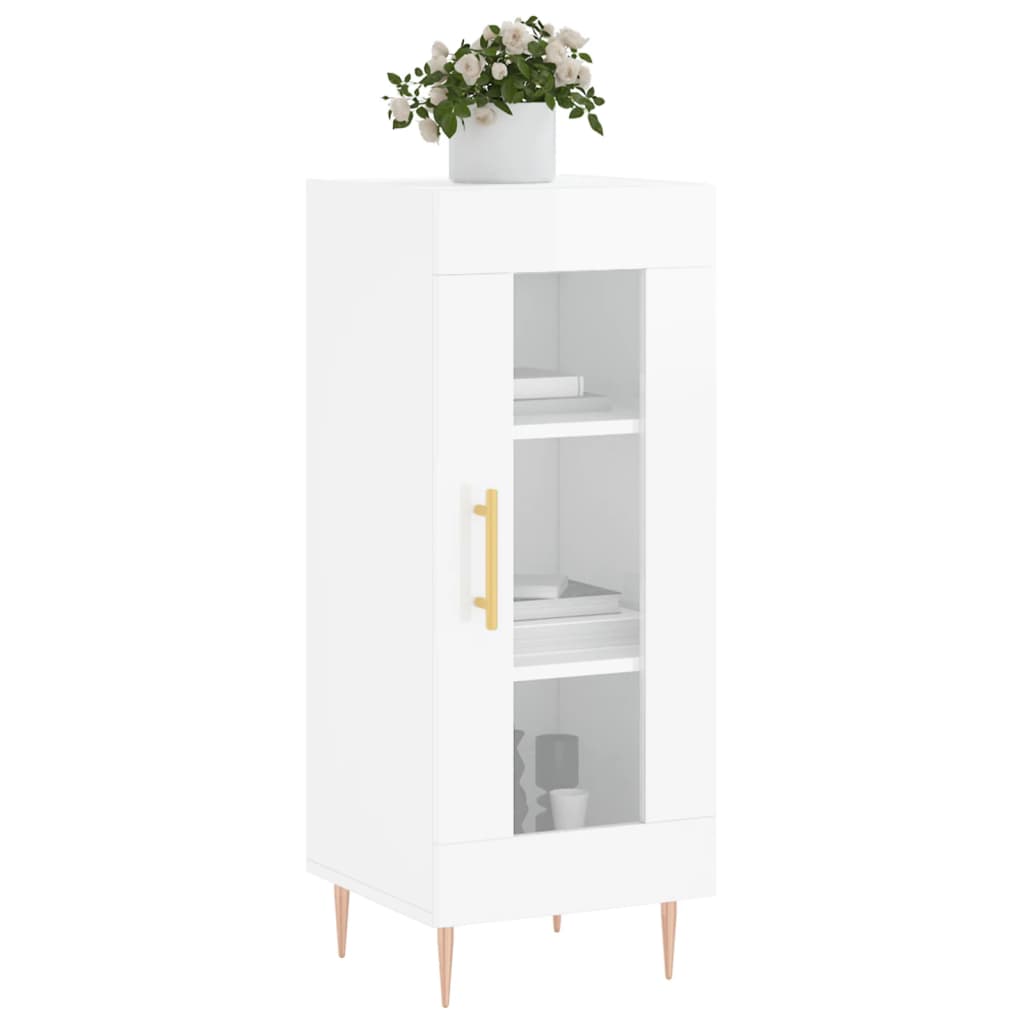 vidaXL Buffet Blanc brillant 34,5x34x90 cm Bois d'ingénierie