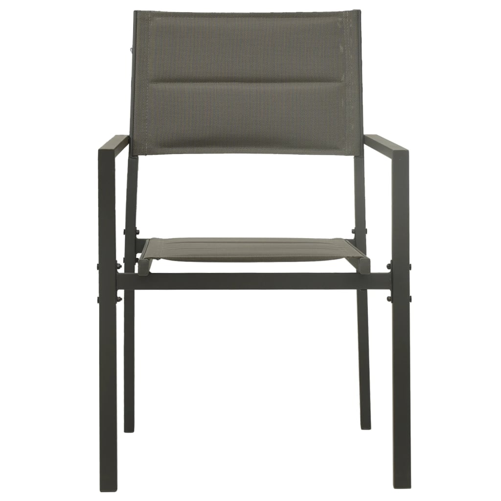 vidaXL Chaises de jardin lot de 4 Textilène acier Gris et anthracite