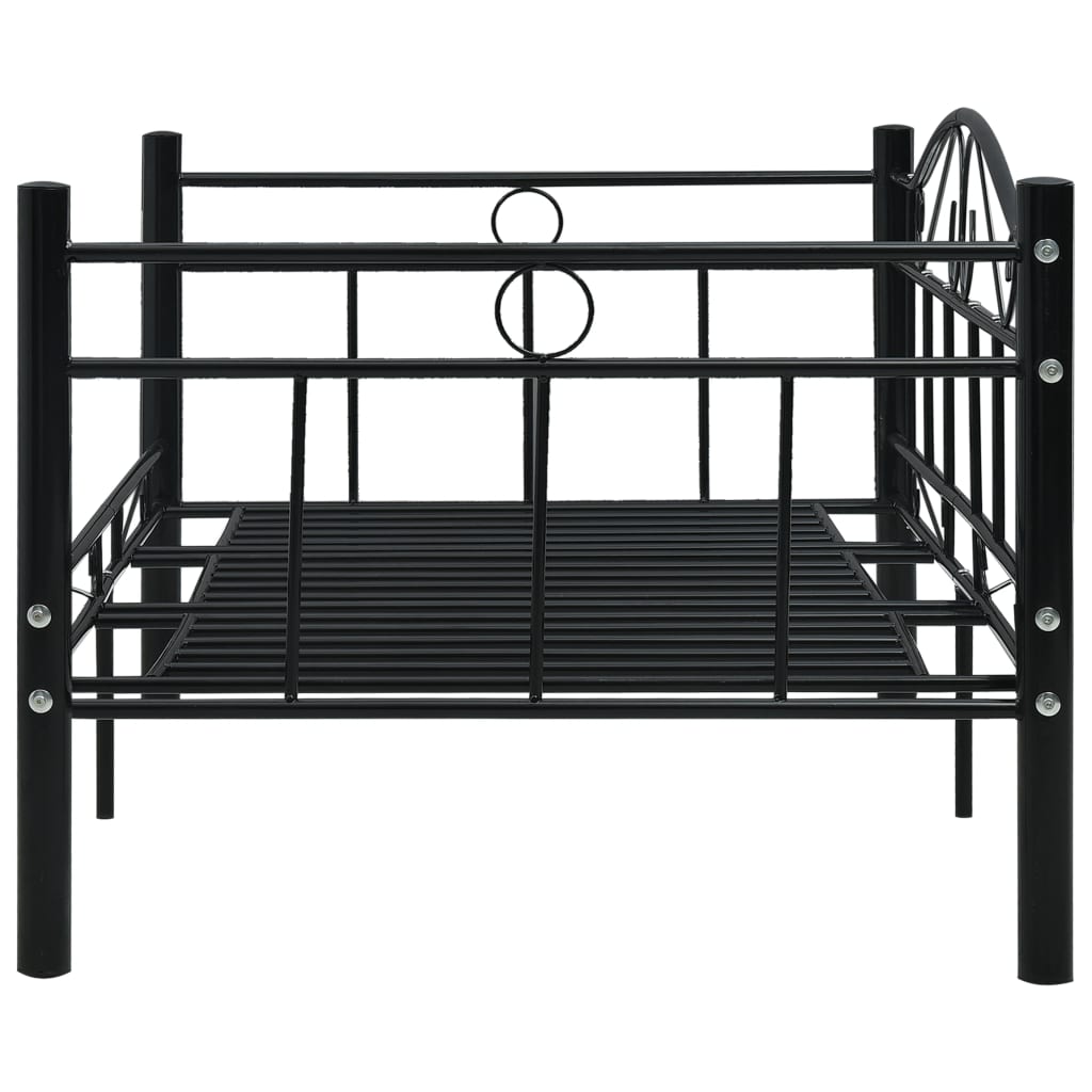 vidaXL Cadre de lit de repos sans matelas Noir Métal 90x200cm