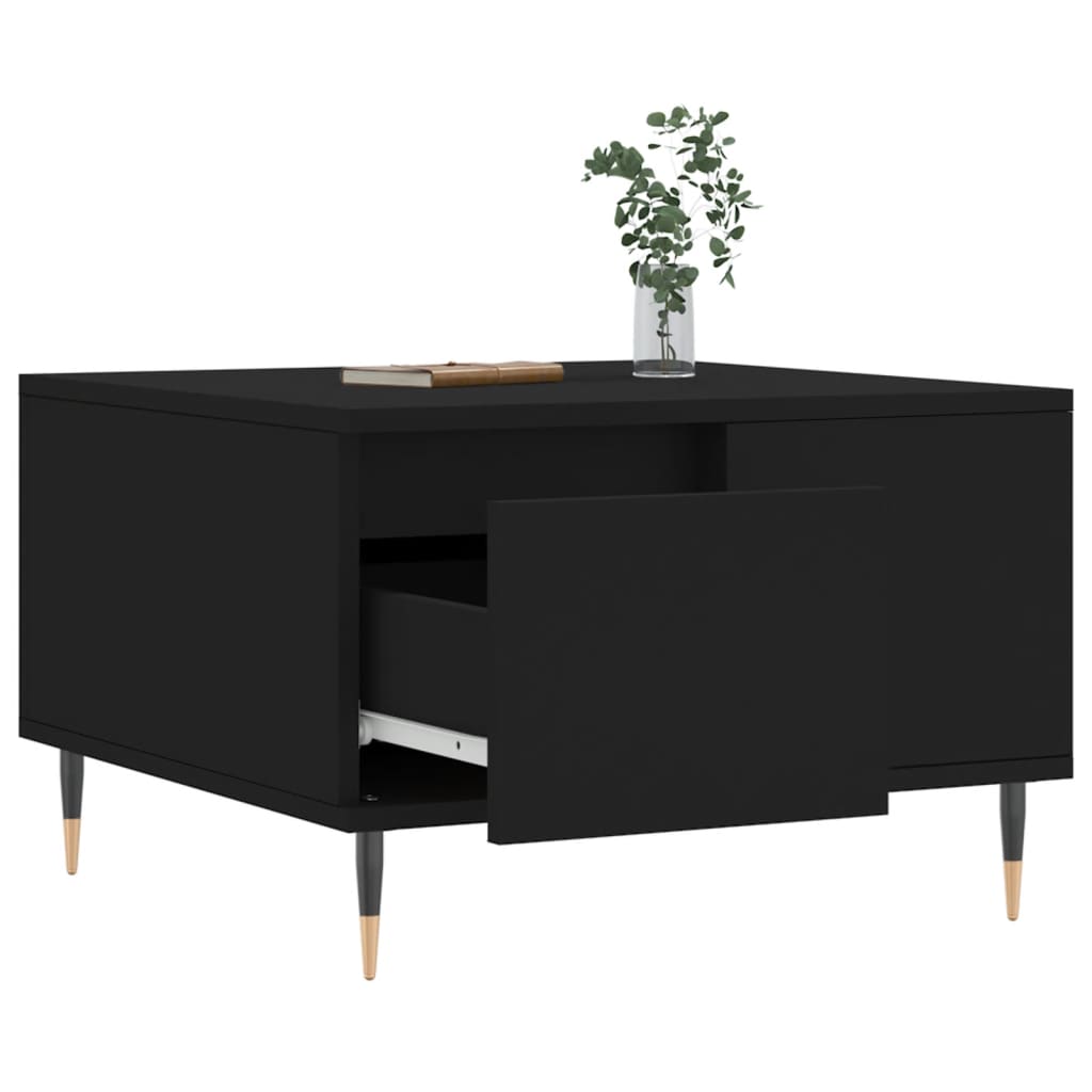 vidaXL Table basse noir 55x55x36,5 cm bois d'ingénierie