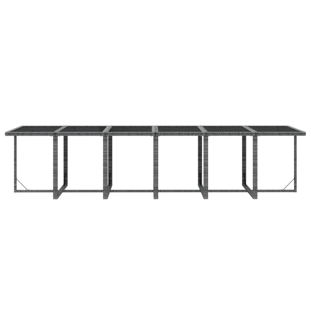 vidaXL Ensemble à manger de jardin coussins 17 pcs Résine tressée Gris