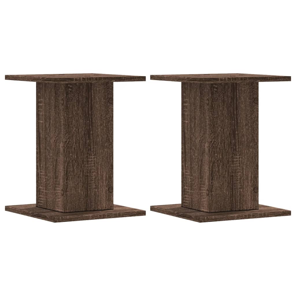 vidaXL Supports de haut-parleurs 2 pcs chêne marron bois d'ingénierie