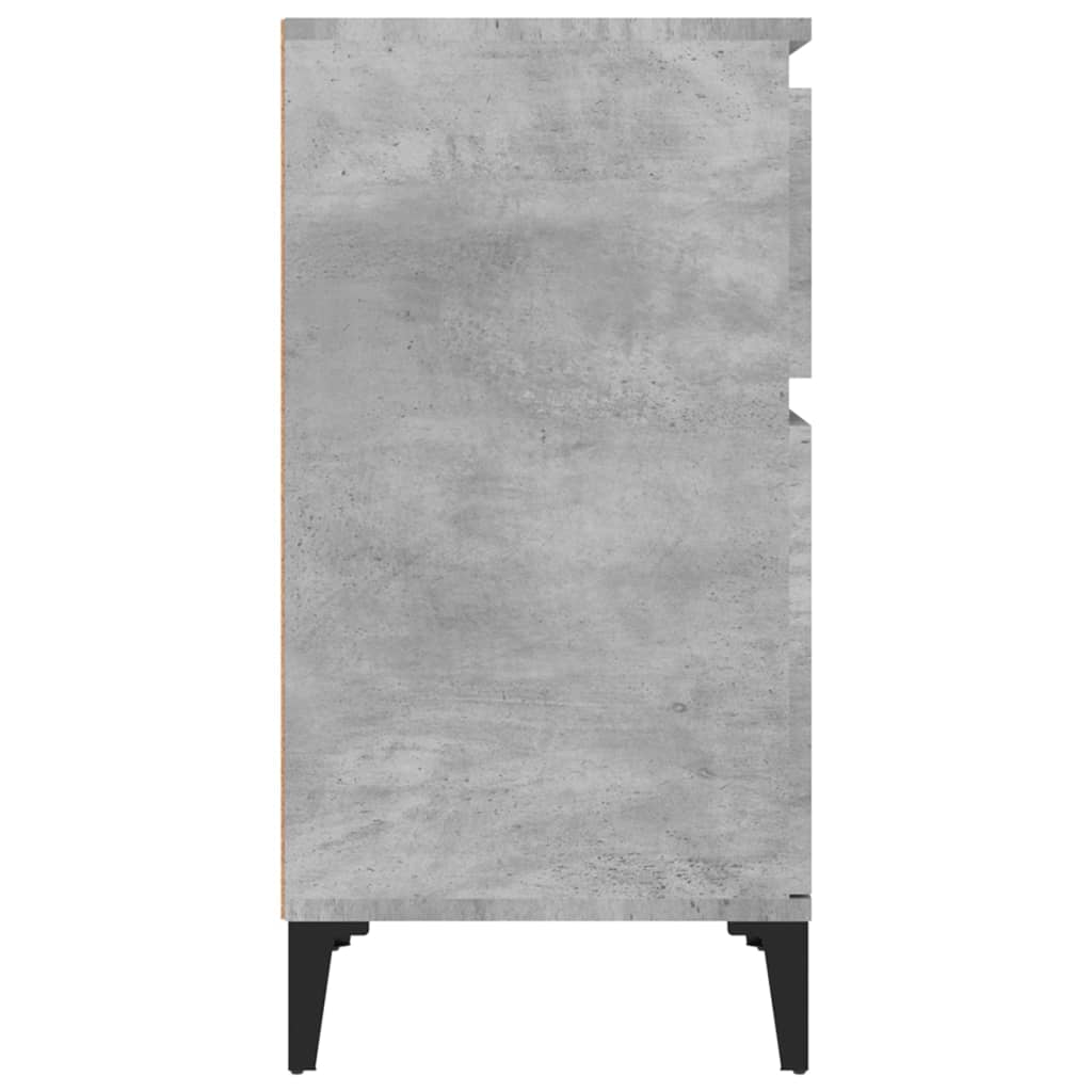 vidaXL Tables de chevet 2 pcs gris béton 40x35x70 cm
