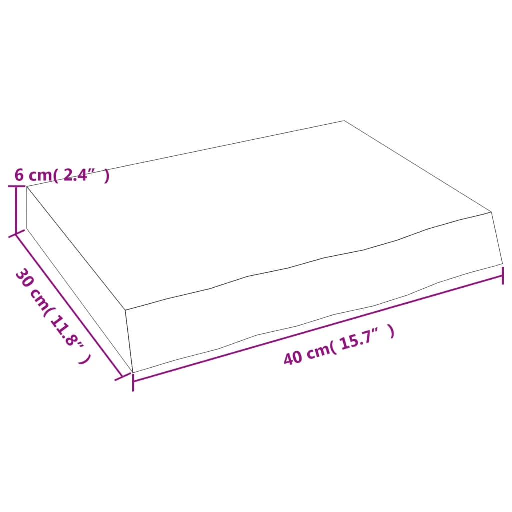 vidaXL Étagère murale 40x30x(2-6) cm bois de chêne massif non traité