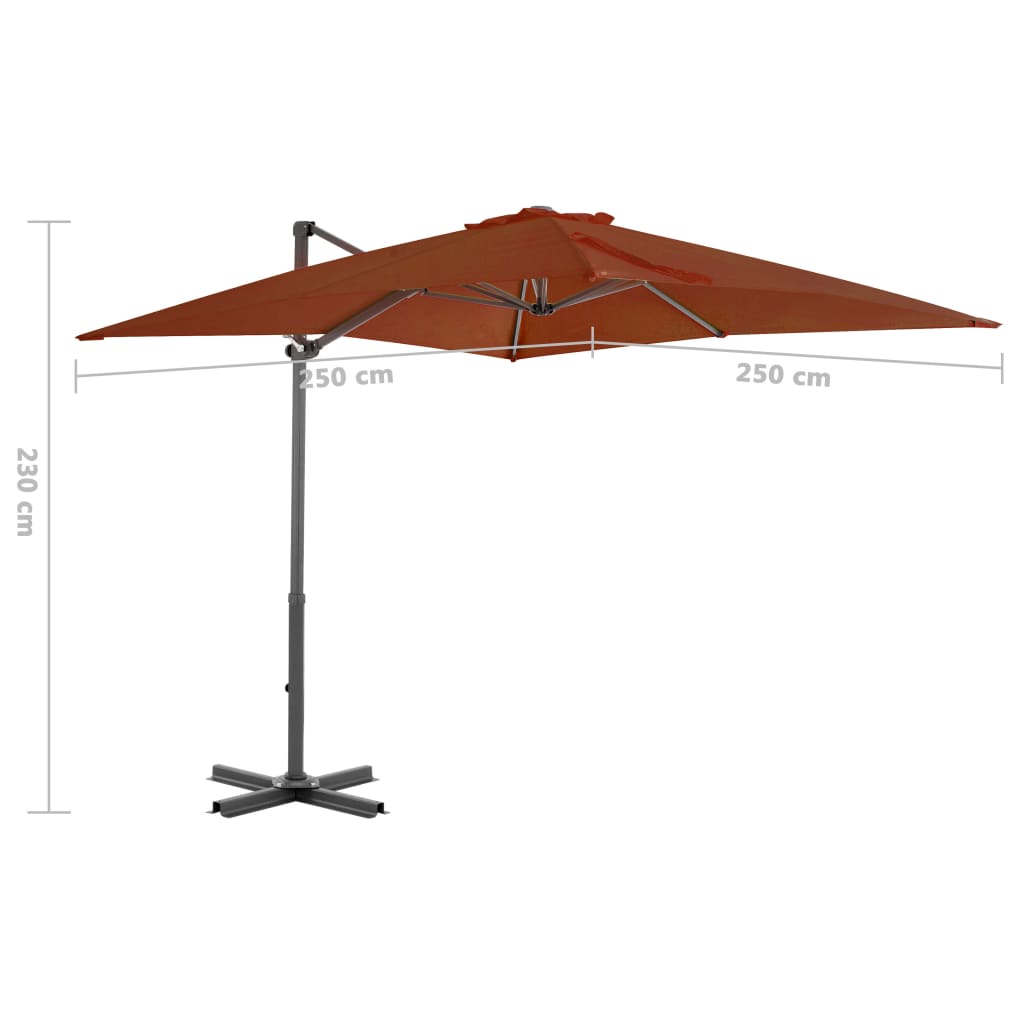 vidaXL Parasol de jardin en porte-à-faux avec mât en aluminium