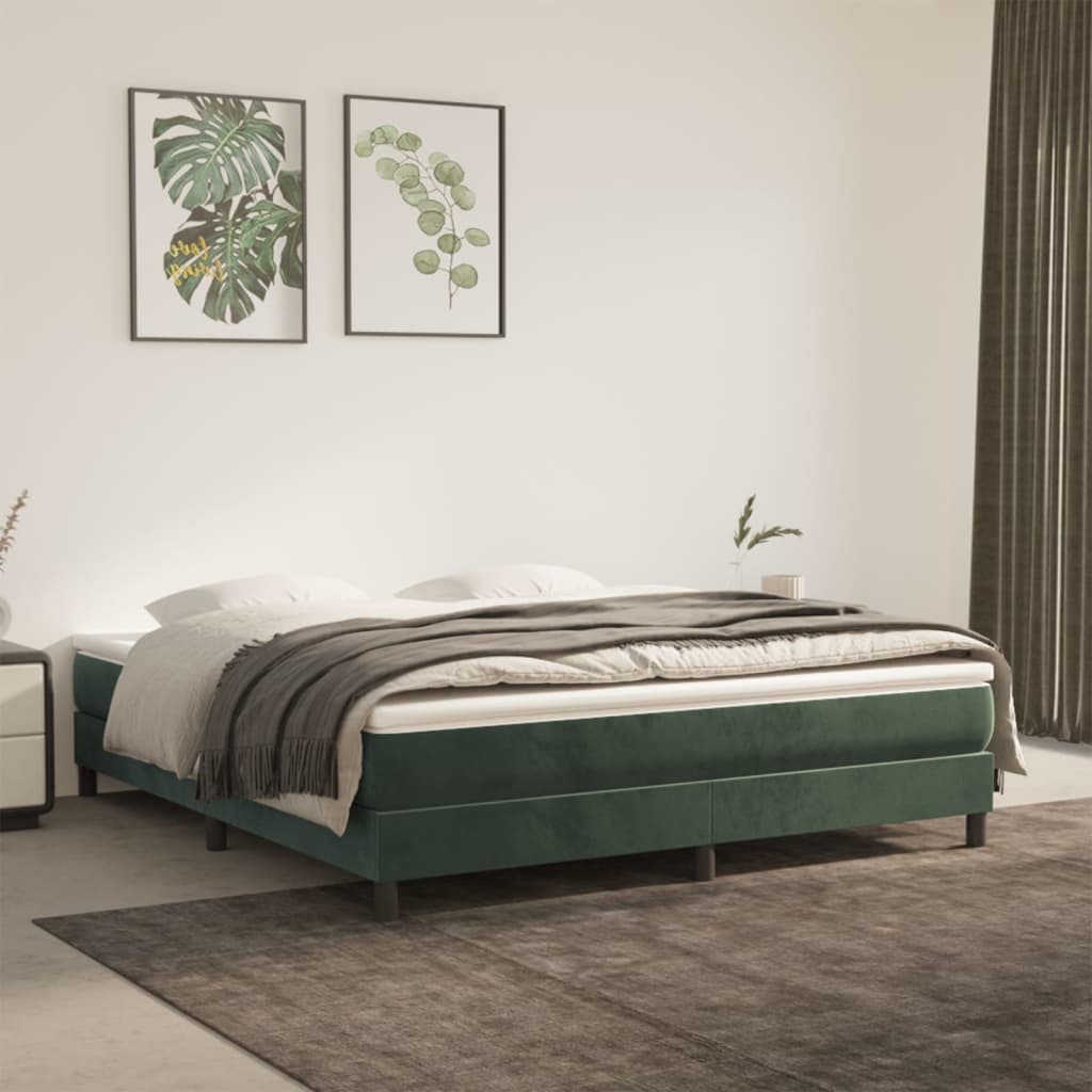 vidaXL Matelas de lit à ressorts ensachés Vert foncé 160x200x20 cm