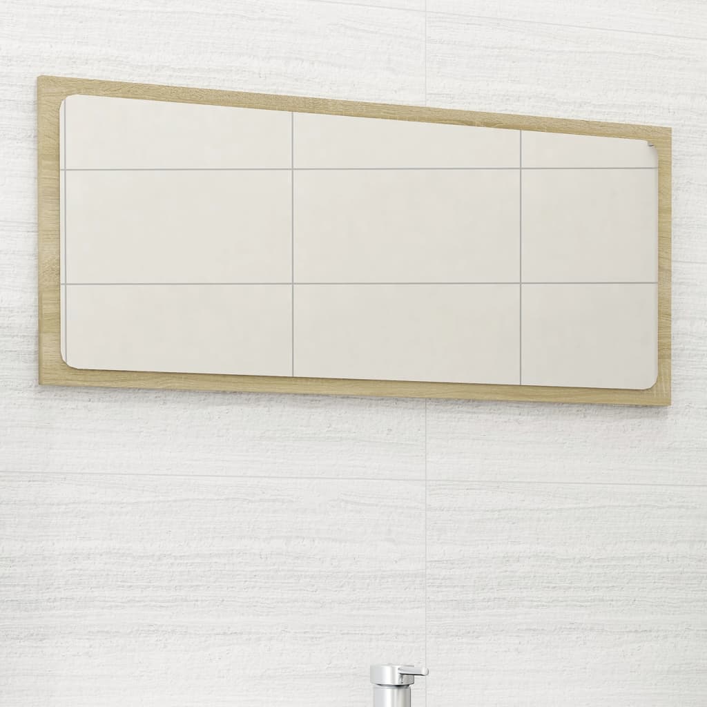 vidaXL Miroir de salle de bain Chêne sonoma 80x1,5x37 cm Aggloméré