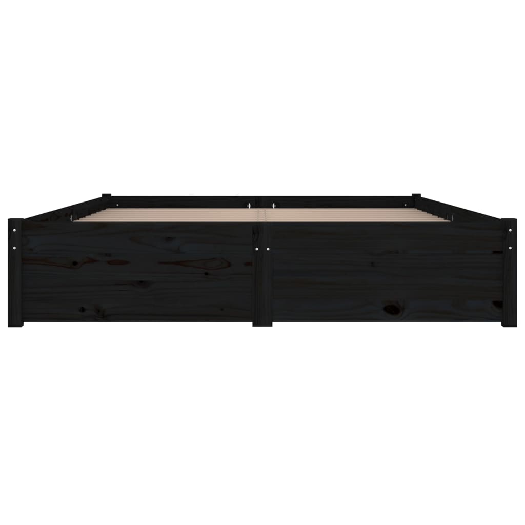vidaXL Cadre de lit avec tiroirs Noir 120x200 cm