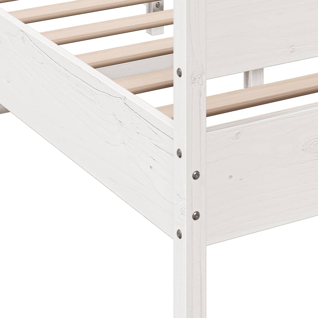 vidaXL Cadre de lit avec tête de lit blanc 135x190 cm bois pin massif
