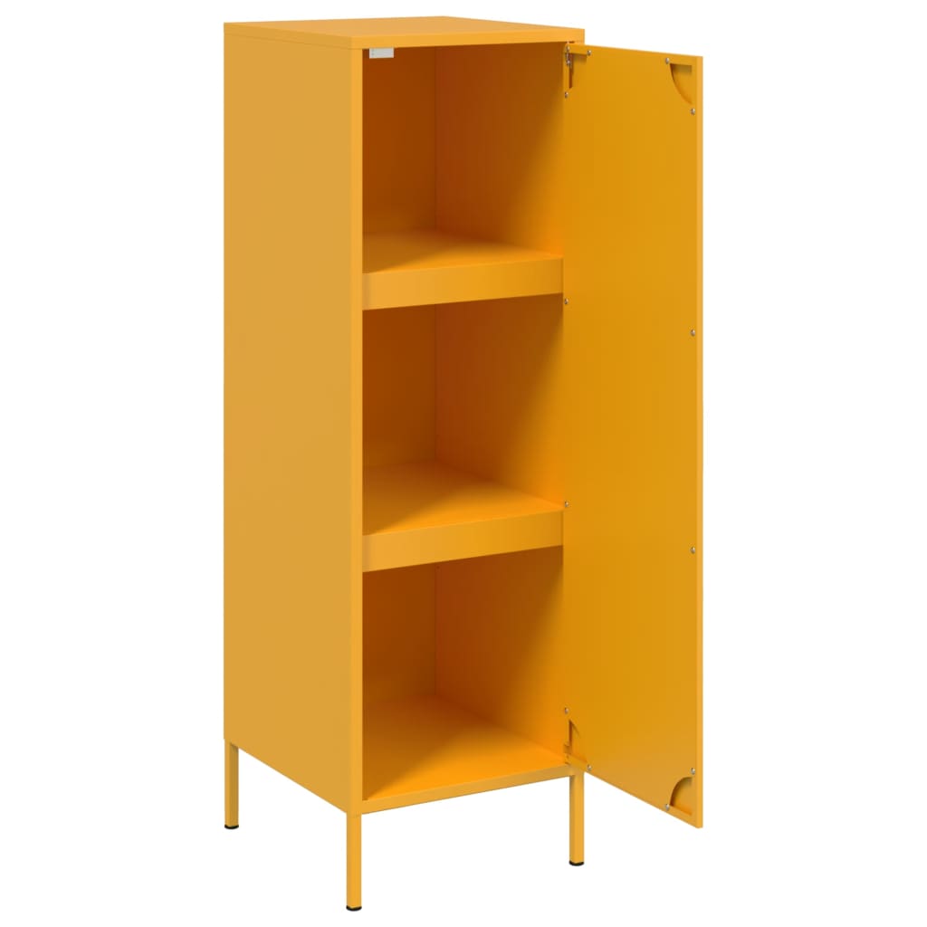 vidaXL Buffet jaune moutarde 36x39x113 cm acier