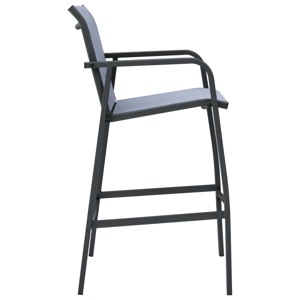 vidaXL Chaises de bar de jardin lot de 4 Gris Txtilène