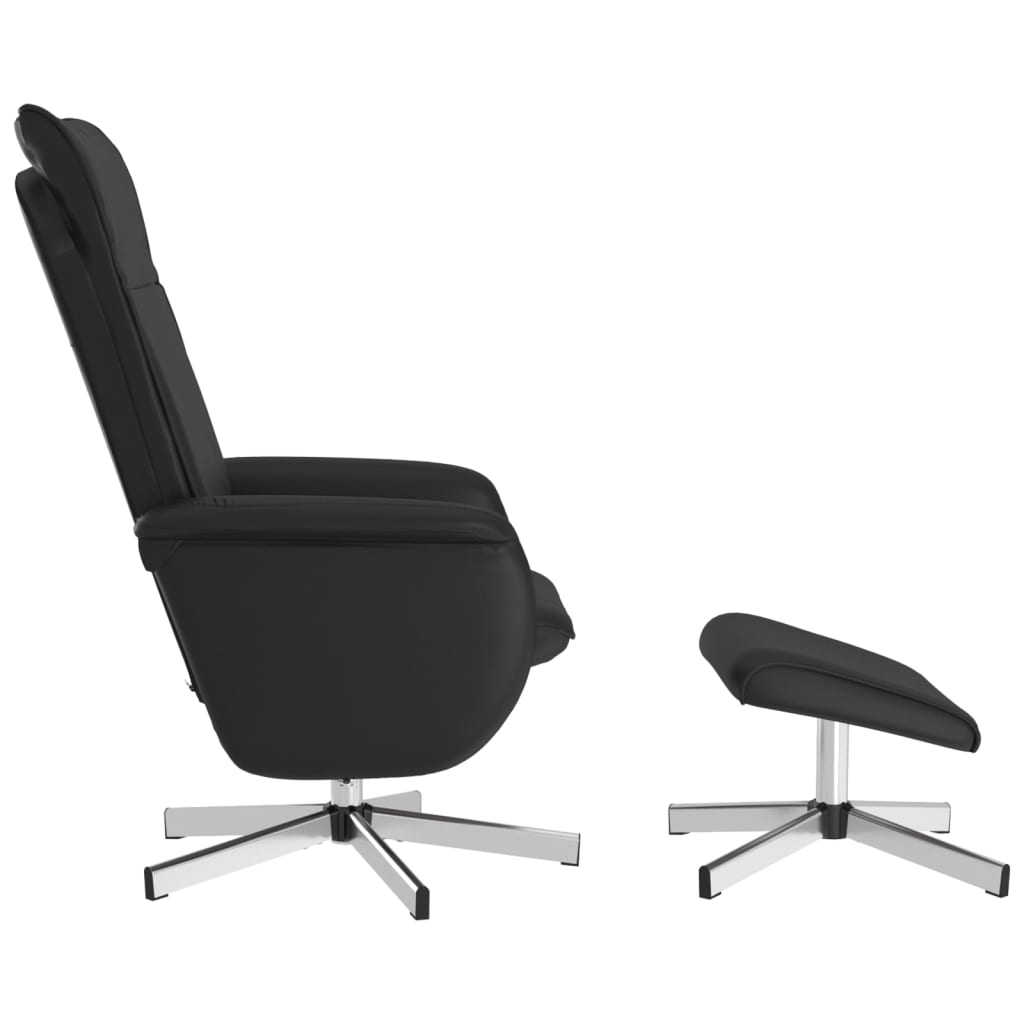 vidaXL Fauteuil inclinable avec repose-pied noir similicuir