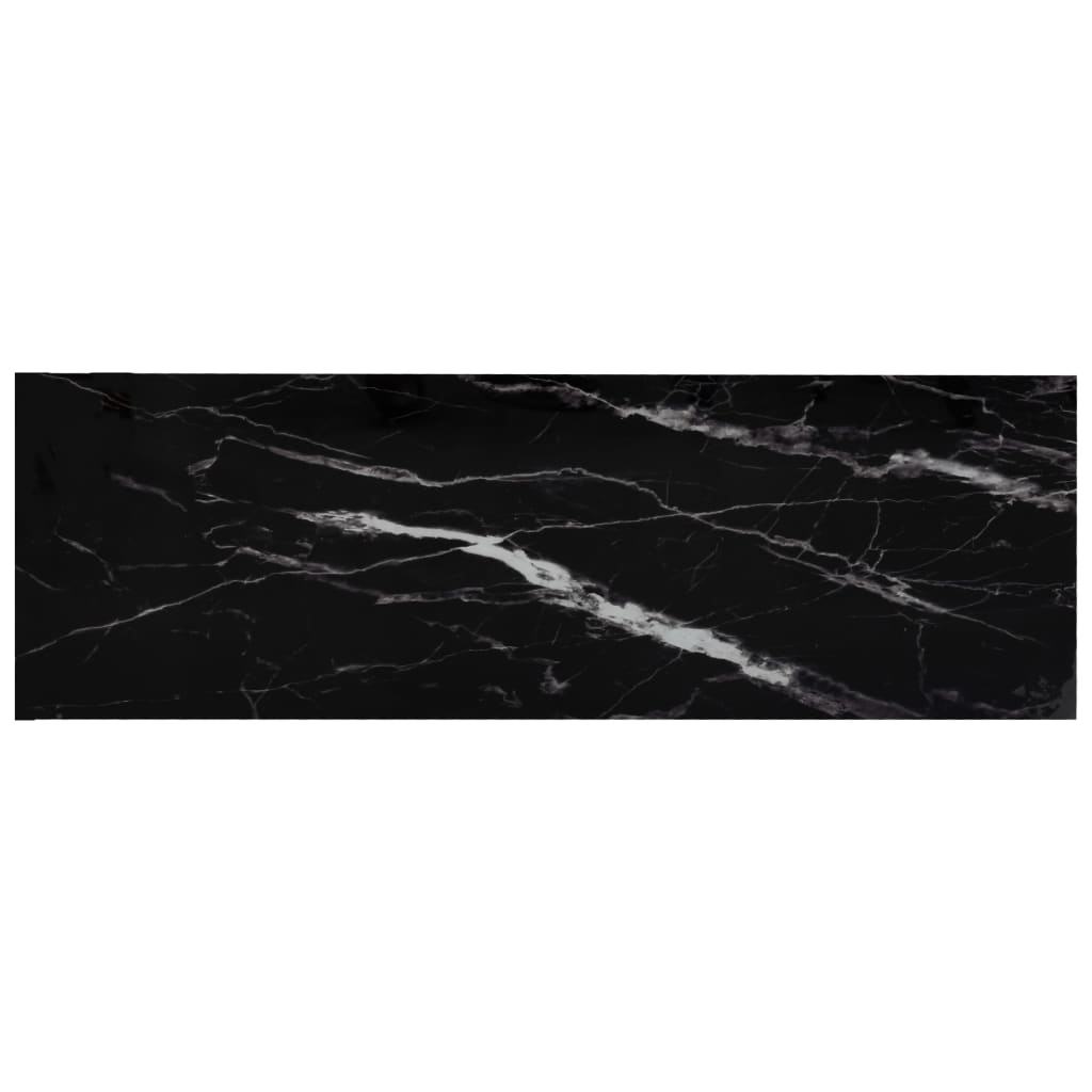 vidaXL Étagère transparent et marbre noir 100x36x90 cm verre trempé