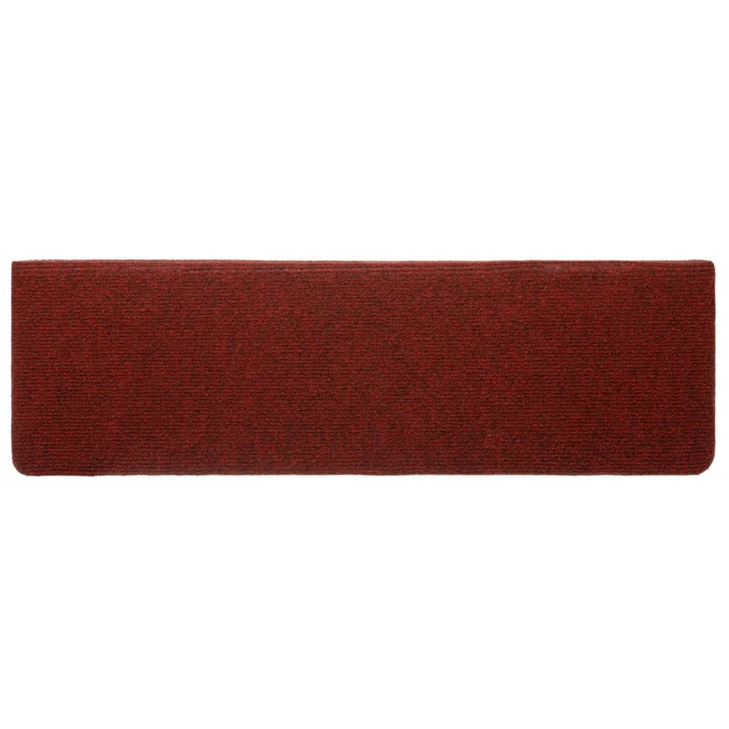 vidaXL Tapis de marches d'escalier 5 pcs Bordeaux 65x21x4cm Aiguilleté