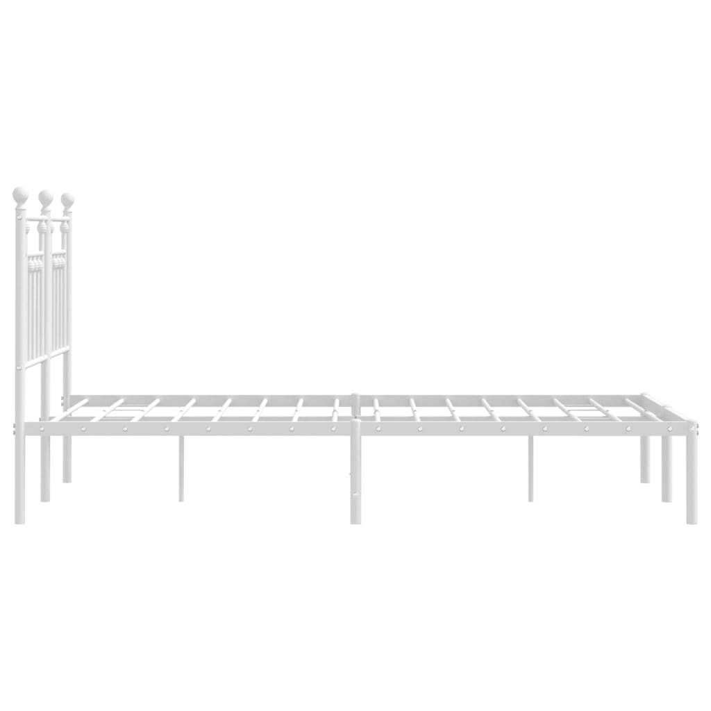 vidaXL Cadre de lit métal sans matelas et tête de lit blanc 120x190 cm