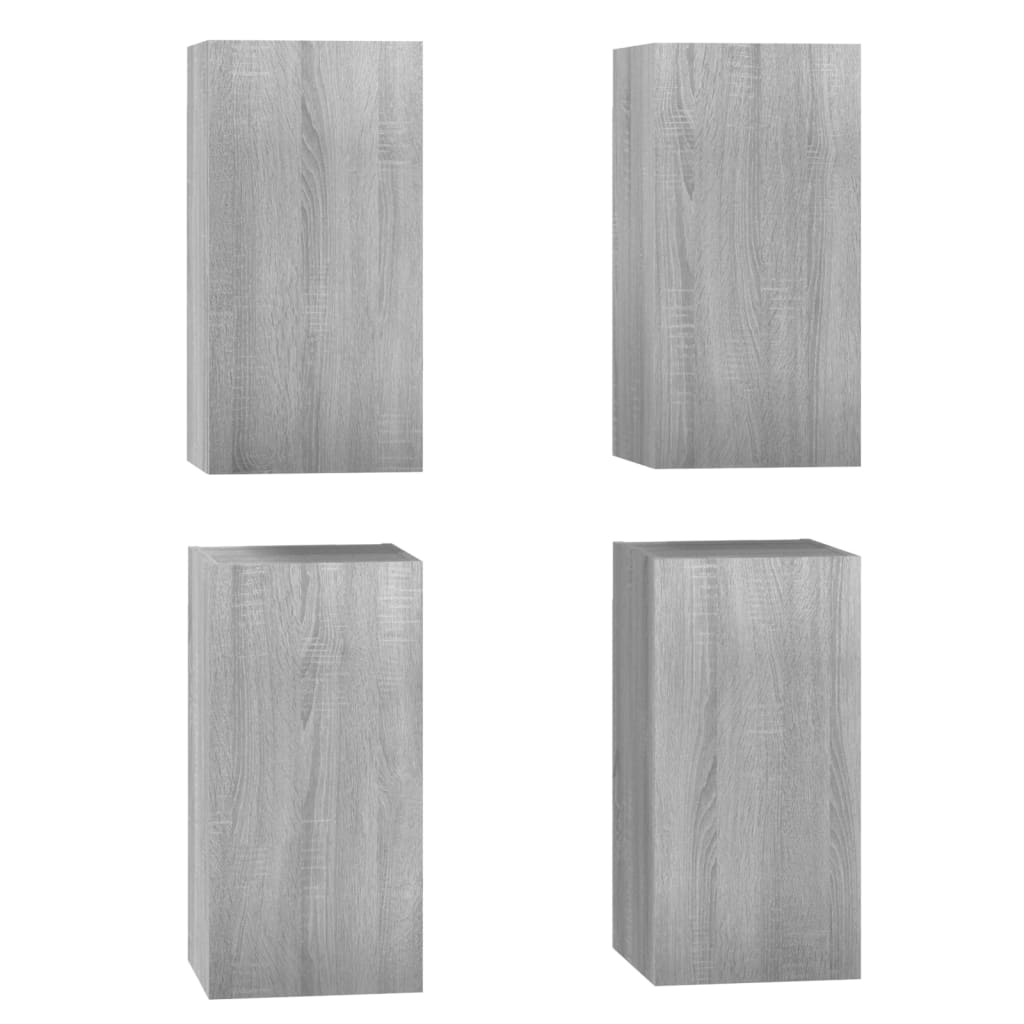 vidaXL Meubles TV 4 pcs Sonoma gris 30,5x30x60 cm Bois d'ingénierie